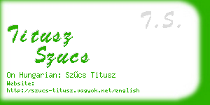 titusz szucs business card