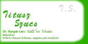 titusz szucs business card